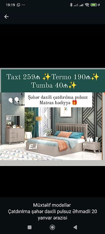 Müasir yataq otağı mebelləri - Taxt: 259₼ - Termo (güzgülü komod)