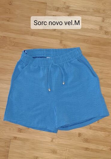 Shorts, Britches: M (EU 38), color - Light blue, Single-colored