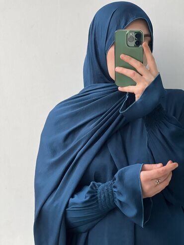 абая хиджаб: Повседневное платье, Made in KG, Лето, Длинная модель, Шелк, Платье-комбинация