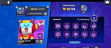 şpist it: Brawl Stars hesabı – yüksək inkişaflı profil - Kupa sayı: 36,178 — 1