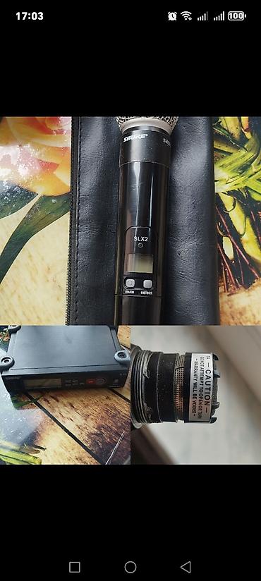 avto maqintafon: Shure SLX2/SM58 simsiz mikrofon sistemi - Transmitter: Shure SLX2 əl — 1
