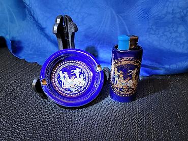 Ostali antikviteti: Grcki set,pepeljara,drzac za upaljac 1950g+. Set grcki,24k — 2