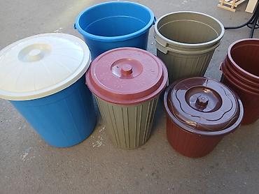 Baklar və çənlər: Plastik qapaqlı vedrə və tullantı qabları dəsti - Müxtəlif həcm və — 7