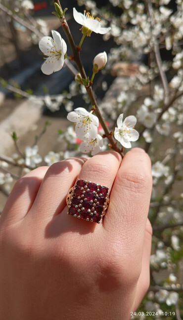 Üzüklər: Toy, Üzük, Gümüş, Qranat, 5.00+ Karat — 1