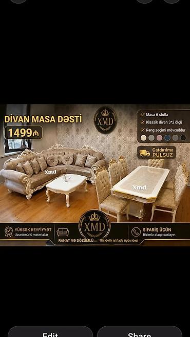 XMD Furniture – Divan və Masa Dəsti Məhsul tərkibi və xüsusiyyətlər