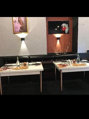 restoran aksesuarları: Kafe/restoran üçün dekorativ yemək masaları - Ölçü: təxmini 120×70 sm — 1