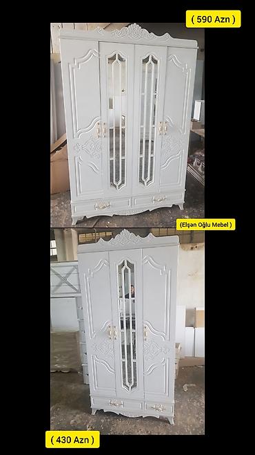 Yeni, 4 qapılı, Güzgülü, Ağ, Açılan, Düz dolab — 1