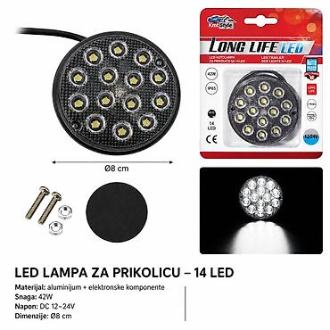 KMT Okruglo LED stroboskopsko svetlo, 14 SMD, belo Opis: Kompaktno