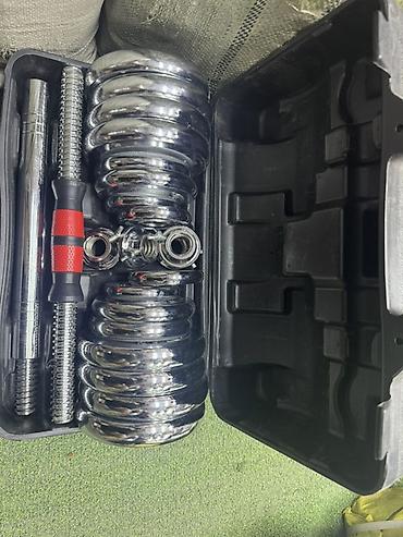 Гантели: Набор разборных гантелей в чемодане — Chrome Dumbbell Set, 10 кг до 58 — 6