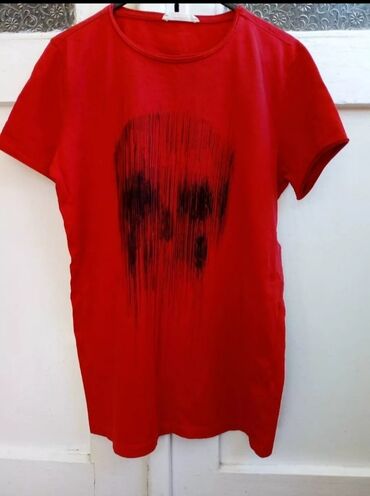 pamucni sorcevi muski: Short sleeves T-shirt, M (EU 50), color - Red, Cotton