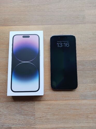 Apple iPhone: IPhone 14 Pro Max, 256 GB, Deep Purple, Zəmanət, Face ID, Sənədlərlə