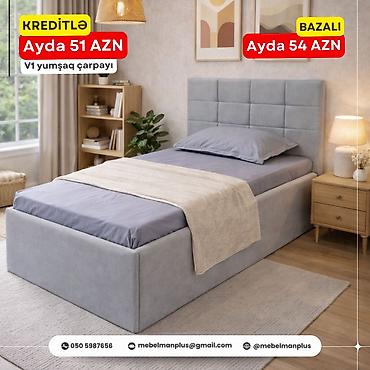 Çarpayılar: Yeni, Təknəfərlik çarpayı, Bazalı, Matras ilə, Azərbaycan — 1