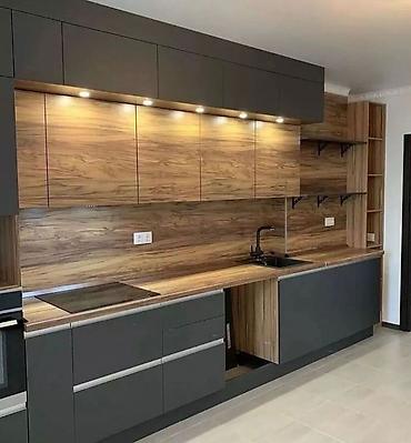 Кухонные гарнитуры: Кухонный гарнитур, цвет - Серый, МДФ — 45