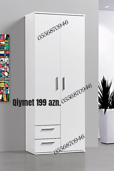 tek dolablar: Новый, Распашной, 2 двери Прямой шкаф, Шифоньер, Азербайджан