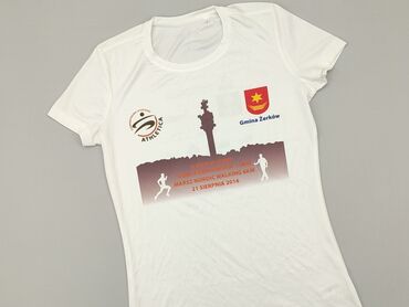 białe dzianinowe spodnie: T-shirt, S, stan - Idealny