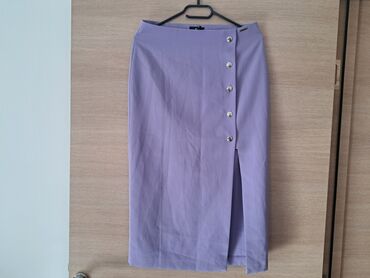 teksas suknja sa slicem: S (EU 36), M (EU 38), Midi, bоја - Ljubičasta