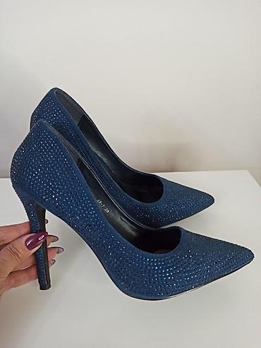 vodootporna obuća: Prelepe teget salonke sa cirkonima – broj 39 Izuzetno elegantne teget — 1