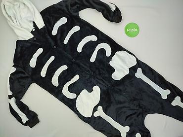 stroj op1: Męski kombinezon/kigurumi „Szkielet” z kapturem - Rozmiar: L — 2