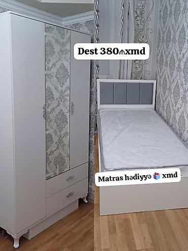 gənc otağı: Uşaq/yeniyetmə otağı üçün möbel dəsti. Tərkibi: - 1 nəfərlik çarpayı — 1