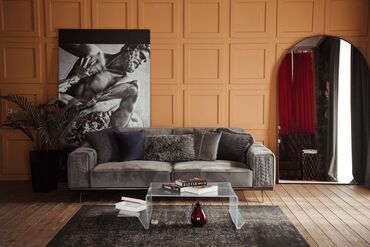 ivan chaj: Прямой диван, цвет - Серый, Новый