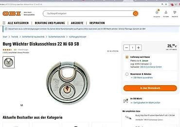 Oprema i sredstva za zaštitu: Burg Wächter diskus katanc 22 Ni 60 SB - Tip: diskus katanc sa — 2