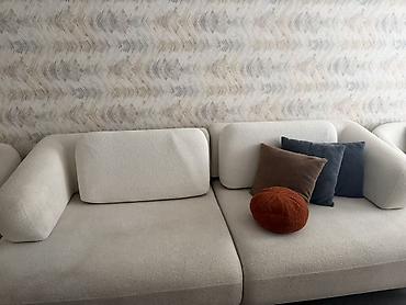 ic dizayn ev: Minimalist üslubda yumşaq oturma dəsti - Tərkib: 1 ədəd üçyerlik — 3