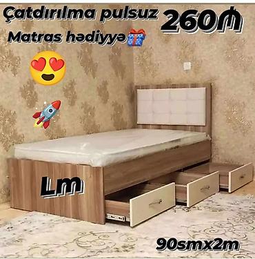 matras taxt: Yeni, Təknəfərlik çarpayı, Bazasız, Matras ilə, Siyirməli — 1