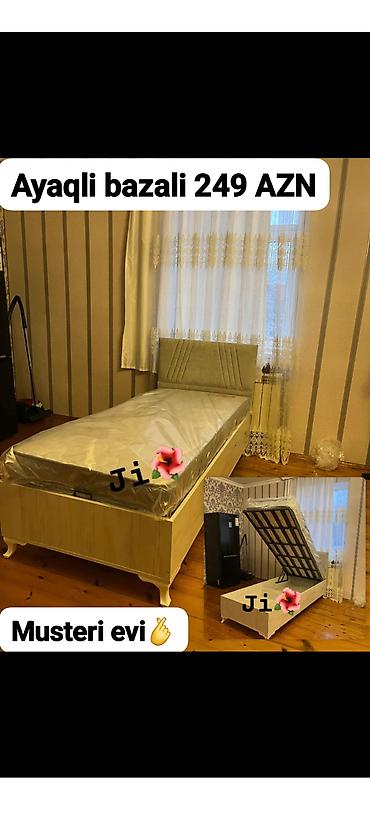 taxt sekilleri: Ayaqlı bazalı tək nəfərlik çarpayı - Qiymət: 249 AZN (şəkildə — 1