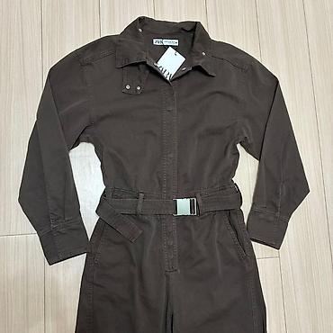 армия форма: Комбинезон ZARA, модель в стиле утилити. - Цвет: тёмно‑коричневый - — 3