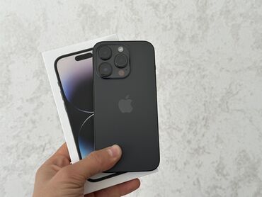 Apple iPhone: IPhone 14 Pro, Б/у, 128 ГБ, Black Titanium, Зарядное устройство, Защитное стекло, Чехол, 88 %