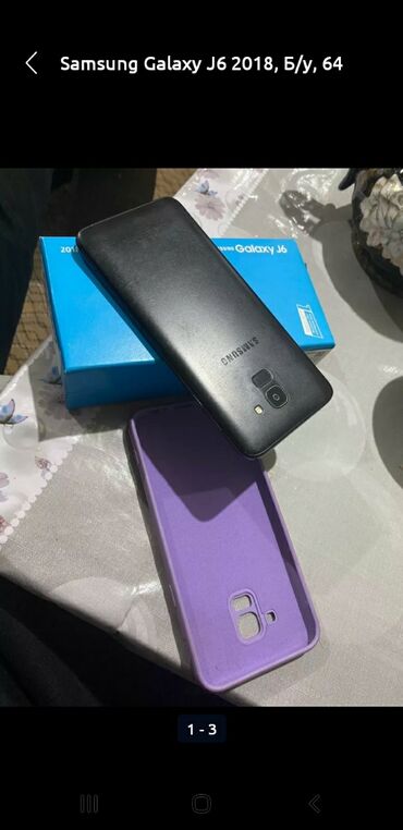самсунг а50: Samsung Galaxy J6 2018, Колдонулган, 32 GB, түсү - Кара, 2 SIM