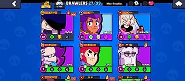 frank: Аккаунт Brawl Stars - Прокачка: 1796 трофеев, 27 из 99 бойцов - — 1