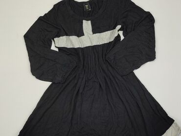 czarna długa sukienki z długim rękawem: Sukienka, S, stan - Zadowalający