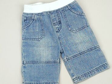 czarno niebieskie jeansy: Spodnie jeansowe, 0-3 m, stan - Bardzo dobry