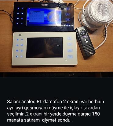 domofon commax: RL analoq domofon dəsti - İki ədəd ekran paneli (şüşəli toxunma — 1