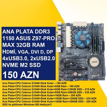 Ana platalar: Ana Platası Asus Ana Plata "DDR3 LGA 1150 Asus Z97-Pro Bundle", İşlənmiş