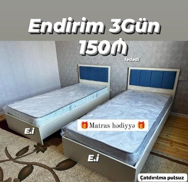 Çarpayılar: Təknəfərlik çarpayı, Bazasız, Matras ilə, Siyirməsiz — 4