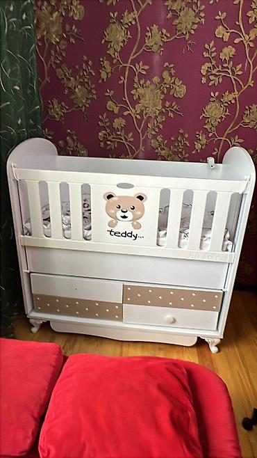 madeyra matras: Uşaq beşiyi – “Teddy” dizaynı - Rəng: ağ, bej nöqtəli dekor panellər — 1