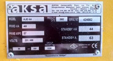 Generatorlar: Dizel generator 44kva aftomat ili 2002 zəmanət 3 ay Bakidadır istəyə