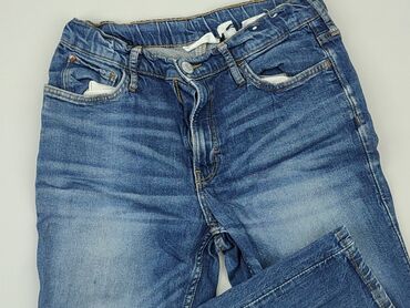 jeansy paper bag dla kogo: Spodnie jeansowe, H&M, 15 lat, 170, stan - Dobry