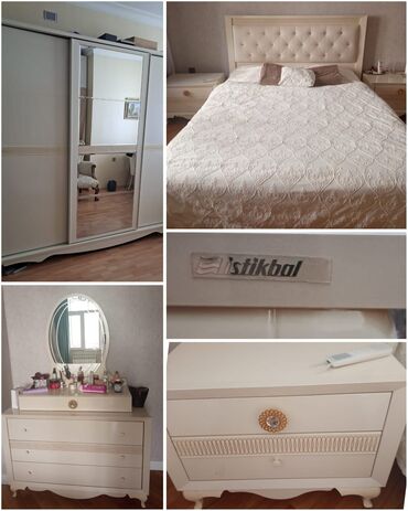 Qonaq otağı dəstləri: İkinəfərlik çarpayı, Dolab, 2 tumba, İşlənmiş