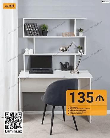 Sifarişlə mebel: Düz masa, Stulsuz, Polkalı, Siyirməsiz, Sadə laminat — 1