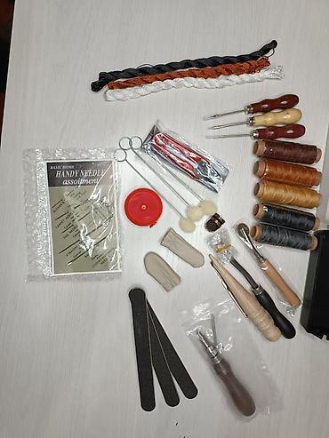 Аксессуары для шитья: Набор по работе с кожей. пробойники, кромкорезы, стикер, ножницы — 5
