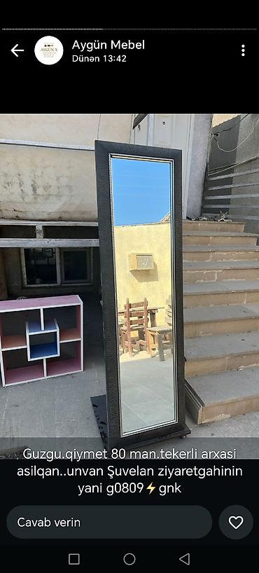 güzgülər ev: Güzgü Döşəmə üstü, Düzbucaqlı, Dekorativ, Çərçivə ilə — 1