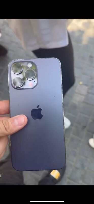Apple iPhone: IPhone 14 Pro Max, 128 GB, Deep Purple, Zəmanət, Barmaq izi, Simsiz şarj
