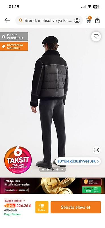 north face kurtka: Kişi üçün qara rəngli qışlıq gödəkçə - Model: qısa kəsim, fermuarlı — 2