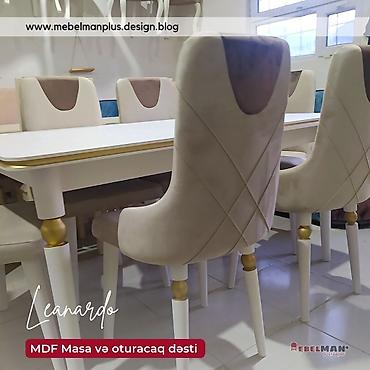 ay: Qonaq otağı üçün, Yeni, Açılan, Dördbucaq masa, 6 stul — 6