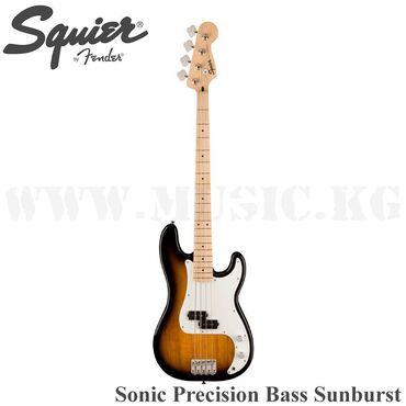 гитара кружок: Бас-гитара Squier Sonic Precision Bass, Maple Fingerboard, White