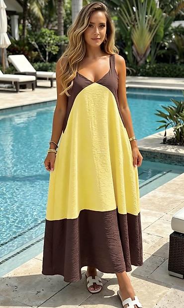 kaftan: Duga letnja haljina na bretele – color-block dizajn
2200 din
S M L — 1