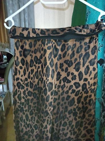 Ətəklər: Leopard naxışlı yubka - Model: düz/boru kəsimli uzun yubka - Print — 2